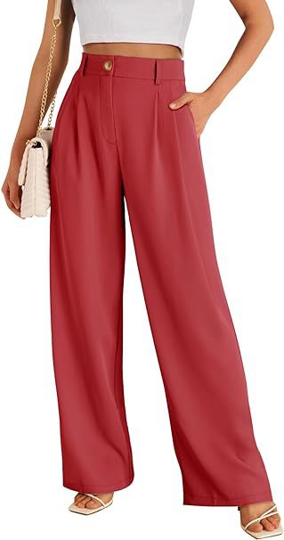 Dame bred High-Waist bukser med elegant frontfold og praktiske lommer Stilla