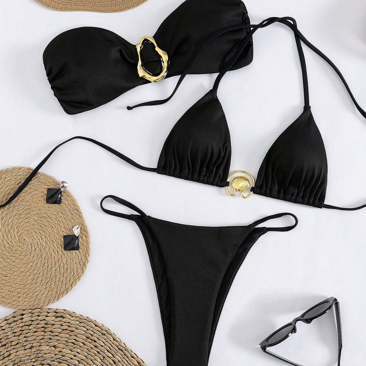 Damebikini med raffineret bandeau-top og højeste bærekomfort Skovae