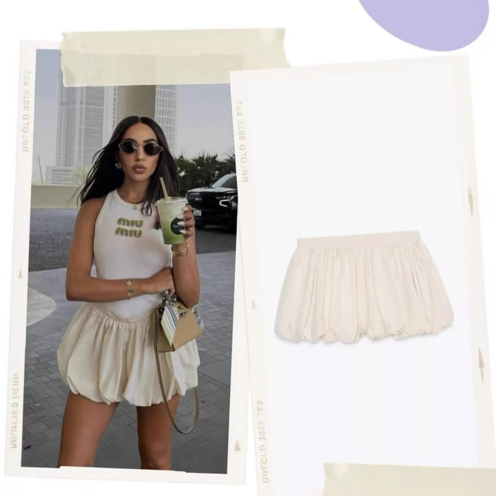 Femme Høj Talje Balloon Mini Skirt Stilla