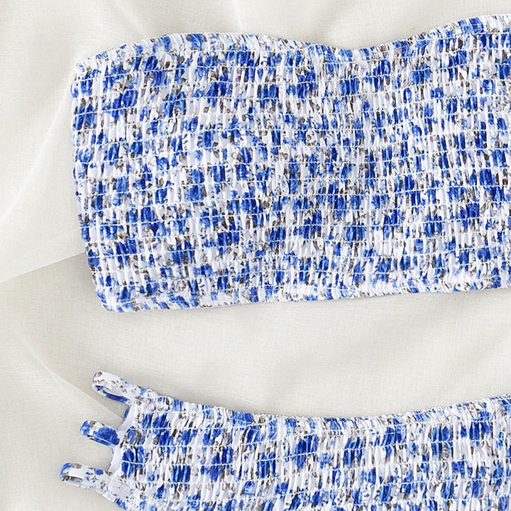 Dame bandeau-bikini med moderne volangdesign og høj talje Skovae