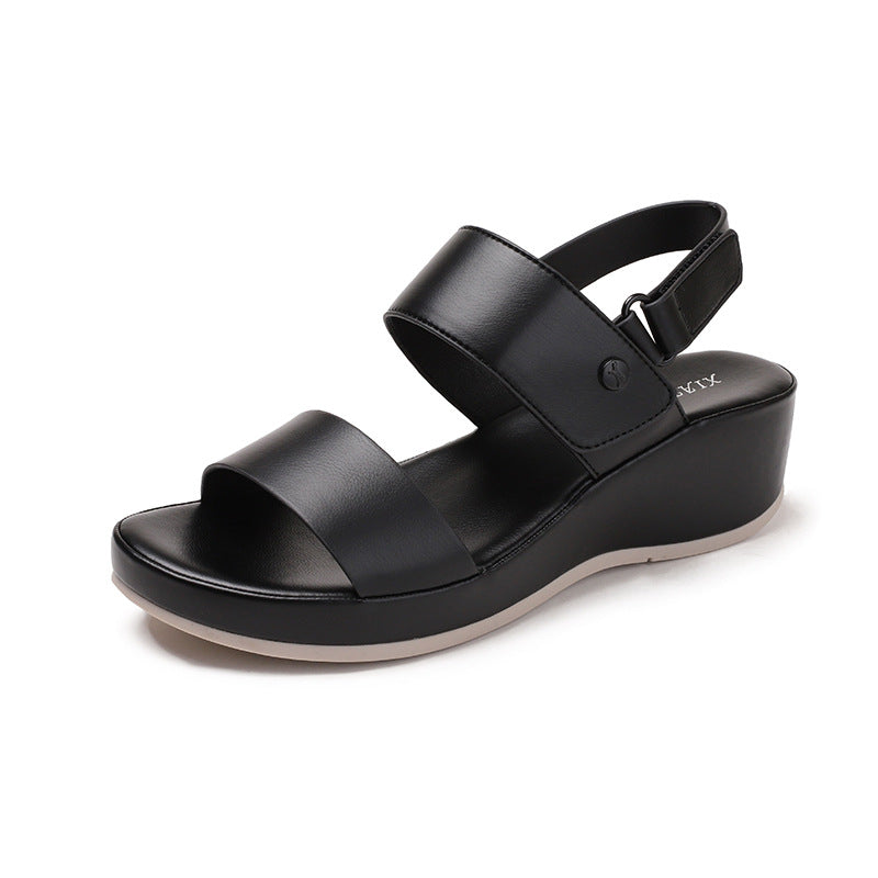 Dame wedge-sandaler med justerbar hælrem og komfortabelt fodseng Stilla