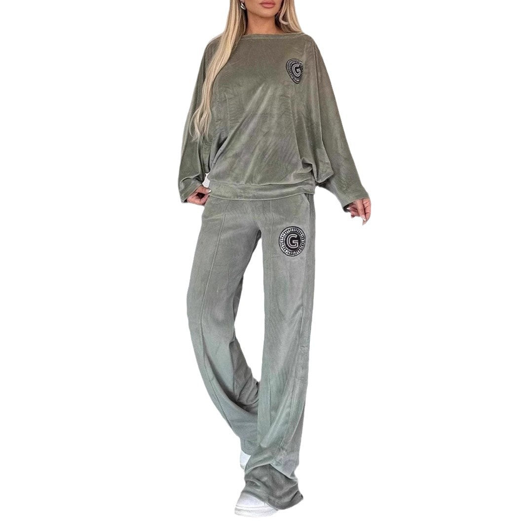 Kvinders afslappede velour loungewear sæt med blød skæring Stilla