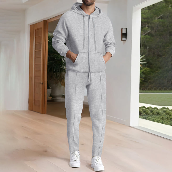 Herre sporty hoodie-sæt med funktionel lynlås og praktiske lommer Stilla