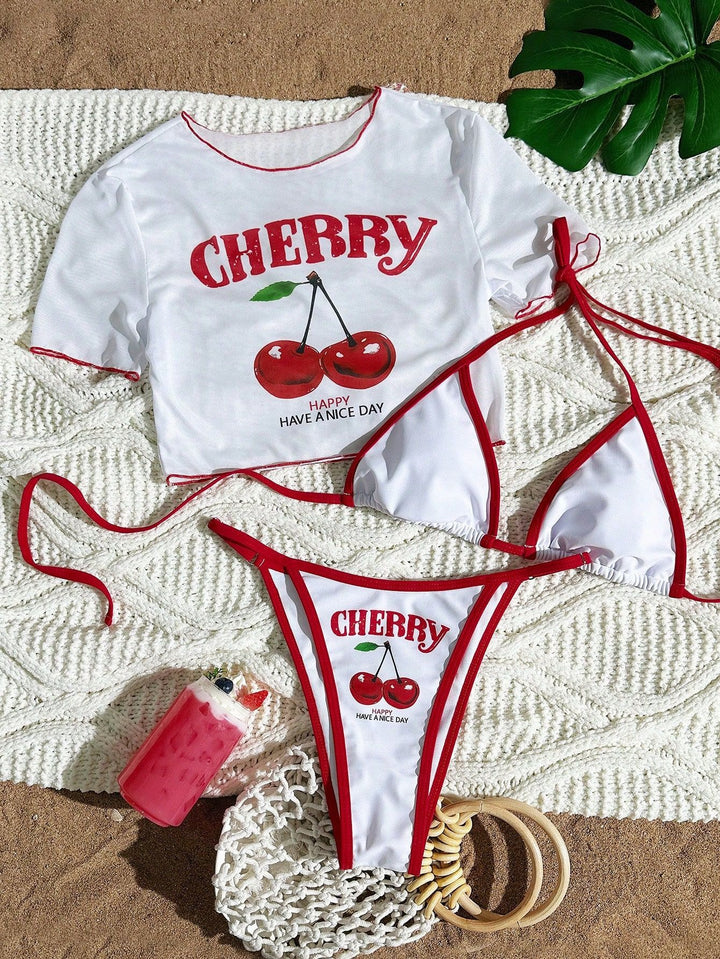 Dame Sporty Bikini med gennemsigtig top Skovae