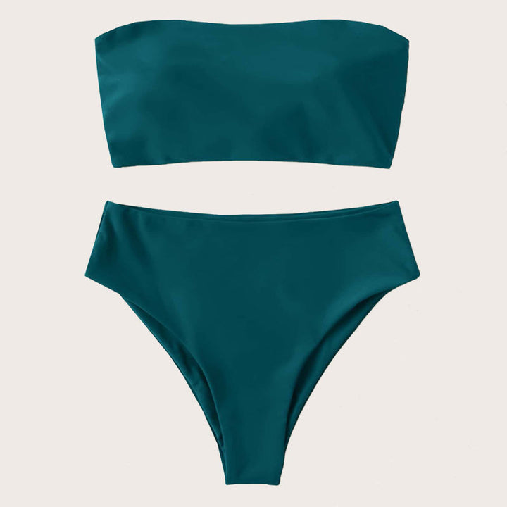 Dame Bandeau-Bikini med høj talje Skovae