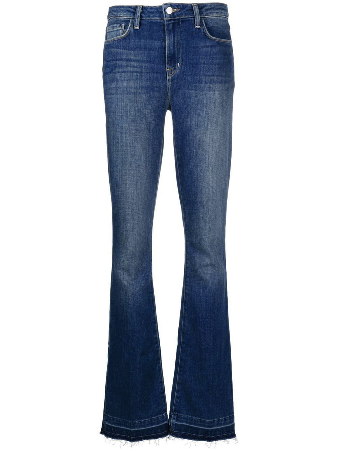 Dame Bootcut Jeans i afslappet design med frynset kant og høj talje Stilla