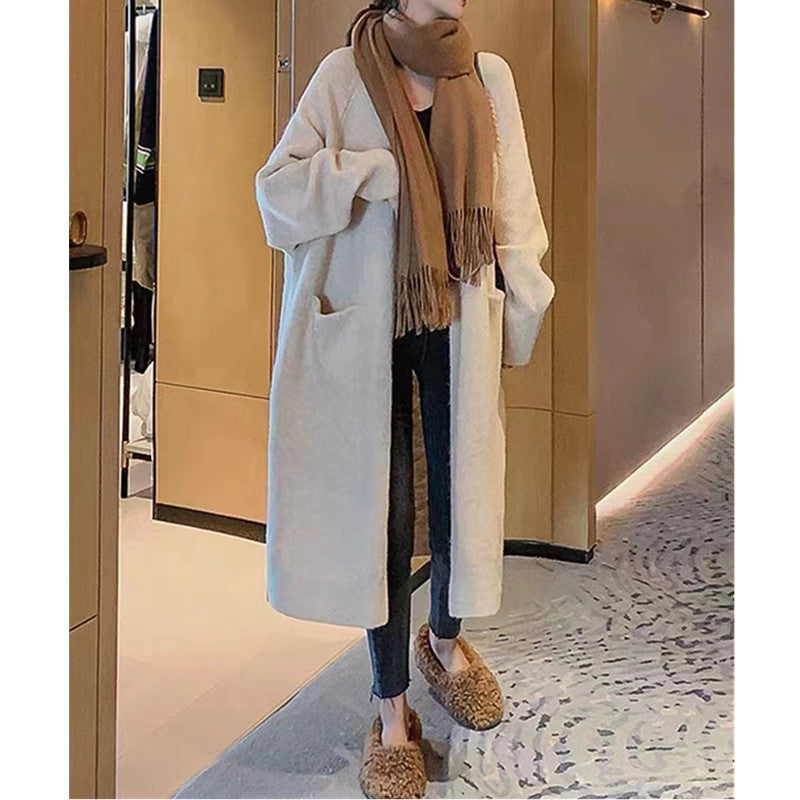 Dame oversized strikjakke med lommer og afslappet pasform Stilla