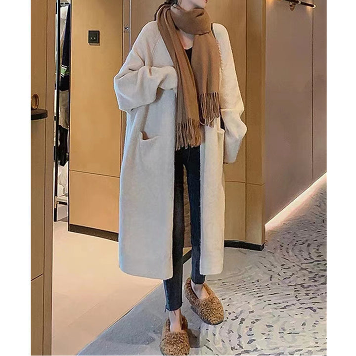 Dame oversized strikjakke med lommer og afslappet pasform Stilla