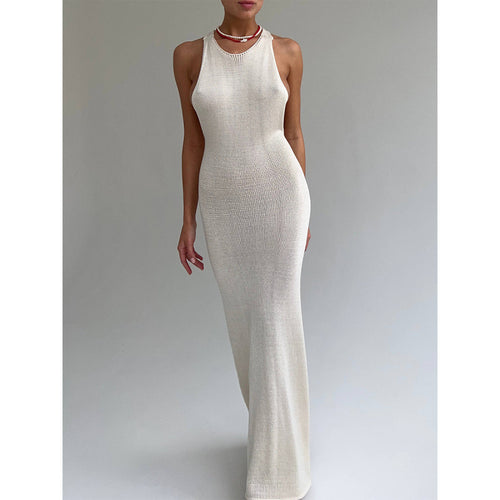 Damen Figurbetontes Maxikleid mit eleganter Raffung Skovae