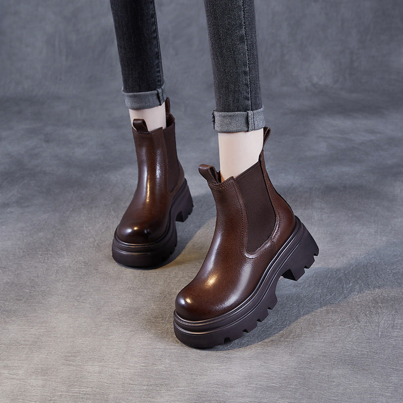 Dame Chunky Sole Chelsea Støvler med elastiske sidepaneler Stilla