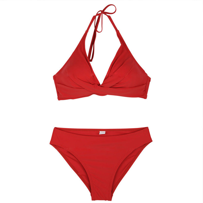 Dame triangle-bikini med raffineret knudedesign og højt skåret bukser Stilla