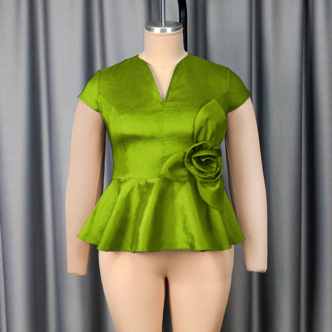 Damer elegant Peplum-overdel med blomsterdetalje Skovae