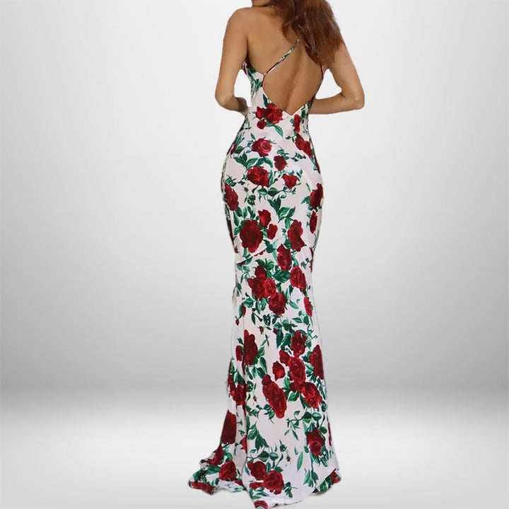 Dame maxikjole med blomstret design Stilla