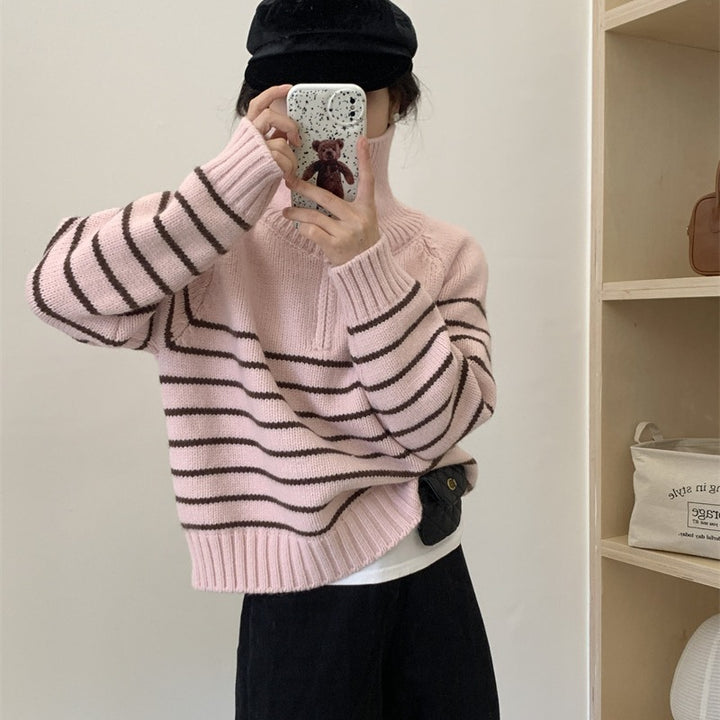 Femme Relaxed Fit Stribet Striktrøje Stilla