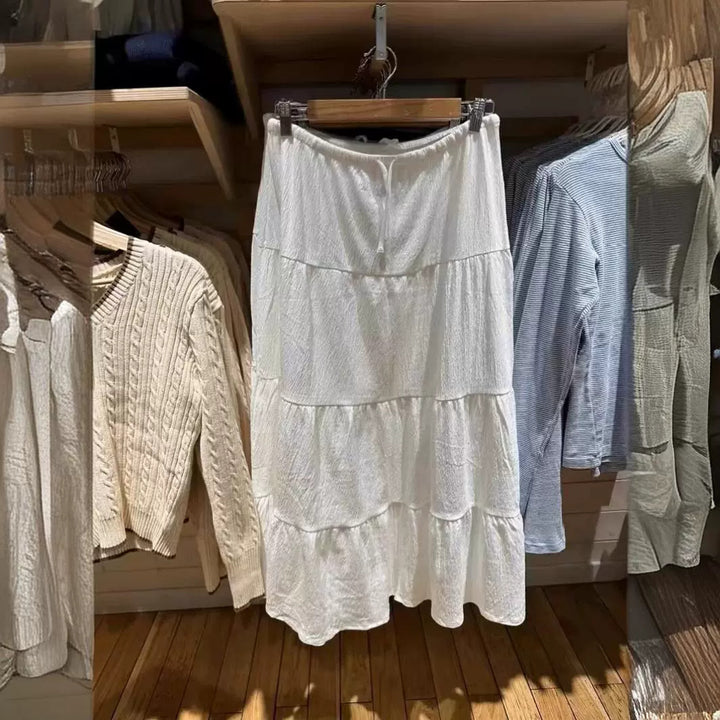 Kvindernes afslappede maxi nederdel med voluminøst lagdelt design Stilla