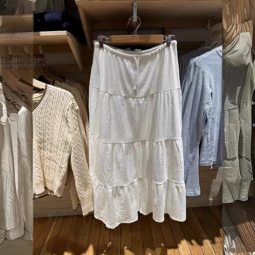 Kvindernes afslappede maxi nederdel med voluminøst lagdelt design Stilla