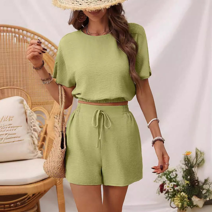 Damer afslappet sommerdragt med cropped top og justerbar talje Stilla