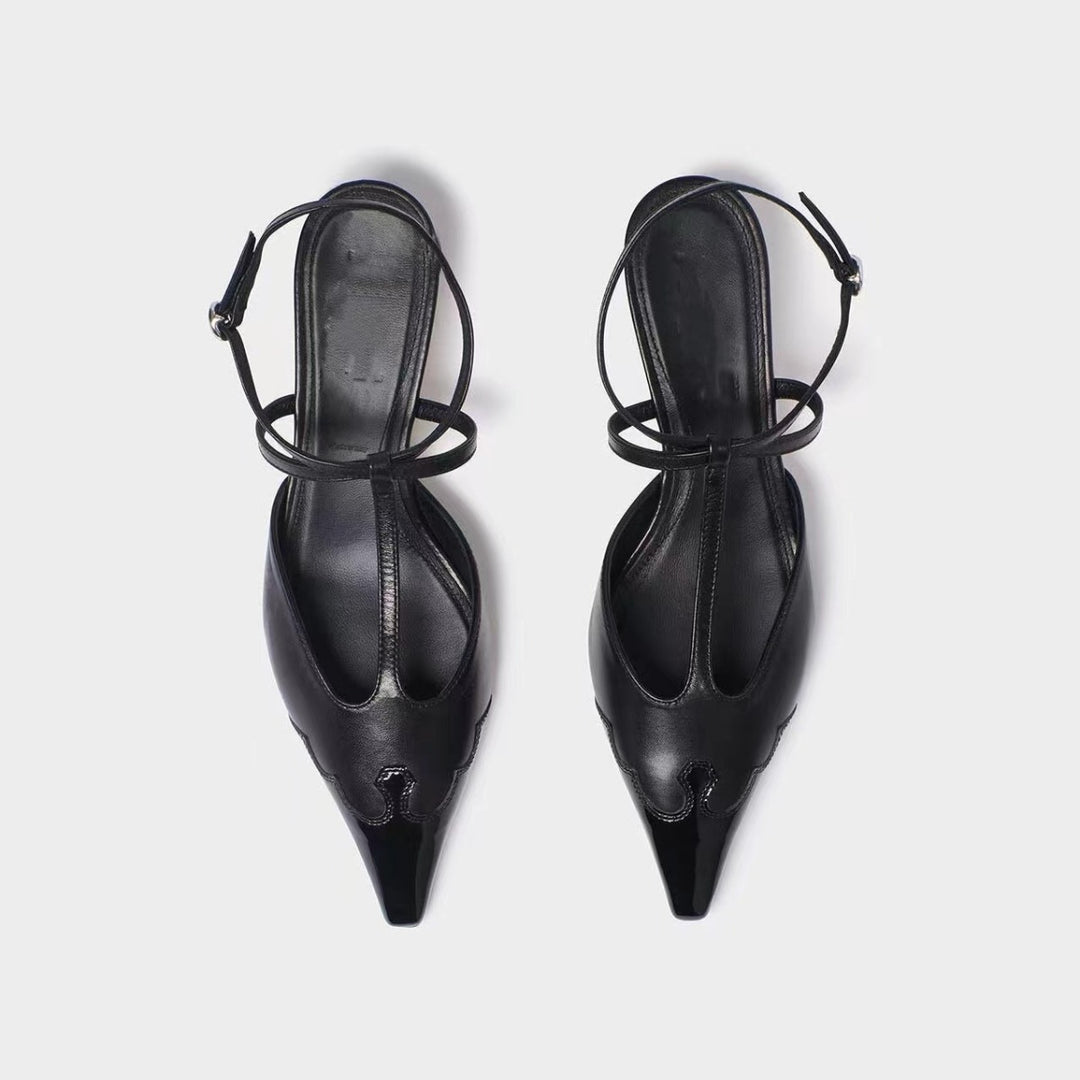 Femme Spids-tå Slingback Sko med kunstnerisk Udsnit-design Stilla