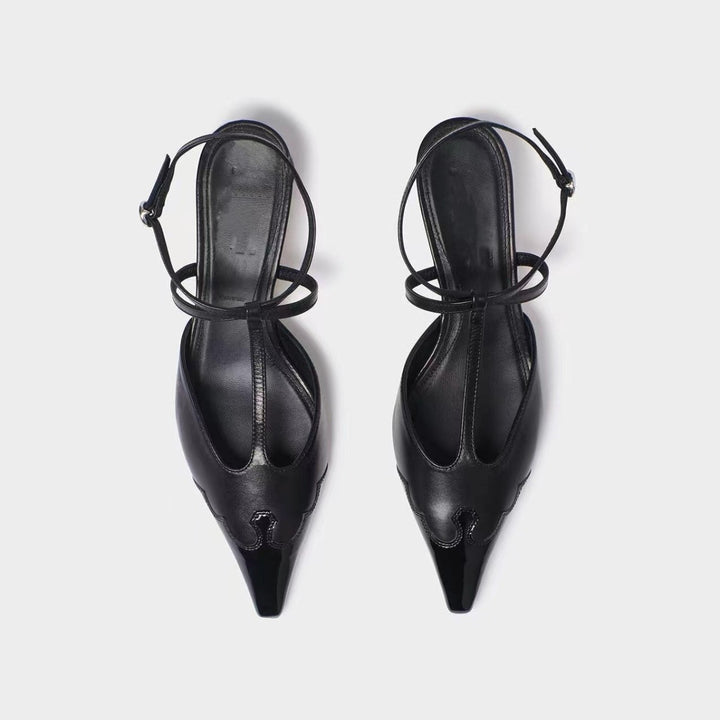 Femme Spids-tå Slingback Sko med kunstnerisk Udsnit-design Stilla