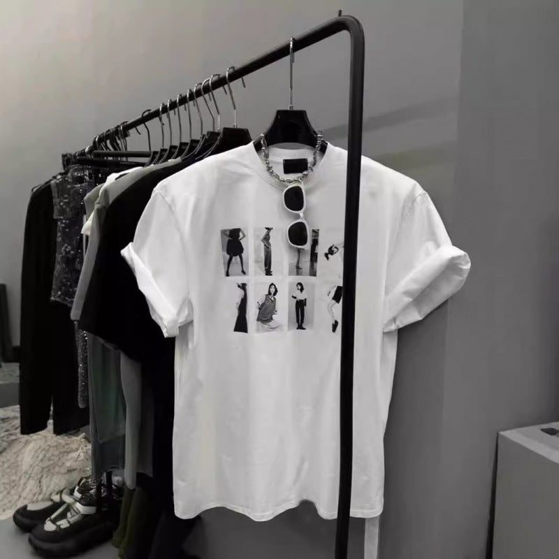 Dame T-shirt med kunstnerisk modeprint og afslappet oversized pasform Stilla