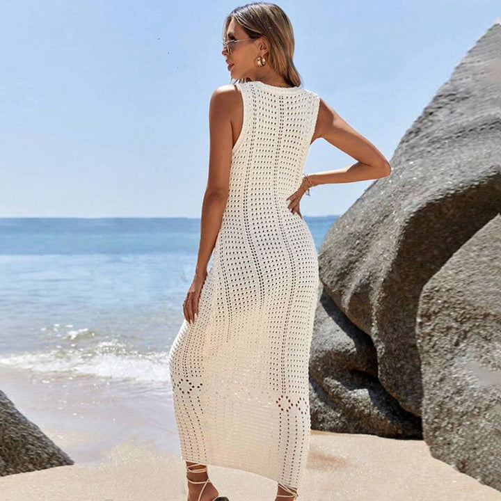 Dame Hæklet Strandkjole i det elegante Ribstrikkedesign Stilla