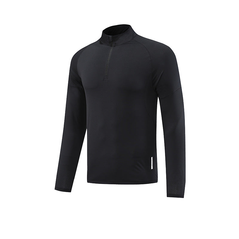Herrer Sporty Langærmet Trænings-T-Shirt med optimeret Åndbarhed og Lynlås Stilla