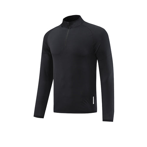 Herrer Sporty Langærmet Trænings-T-Shirt med optimeret Åndbarhed og Lynlås Stilla