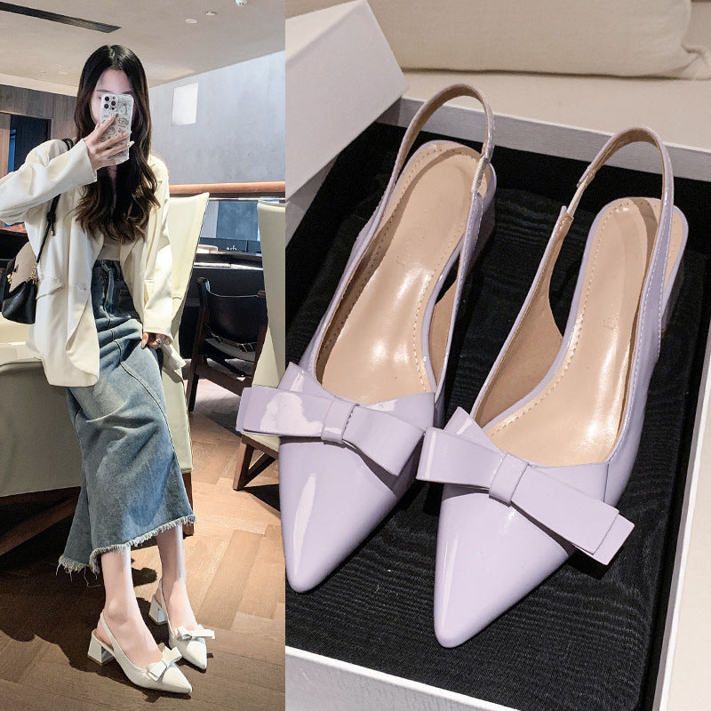 Dame Slingback Pumps med Sløjfe Akcent Stilla