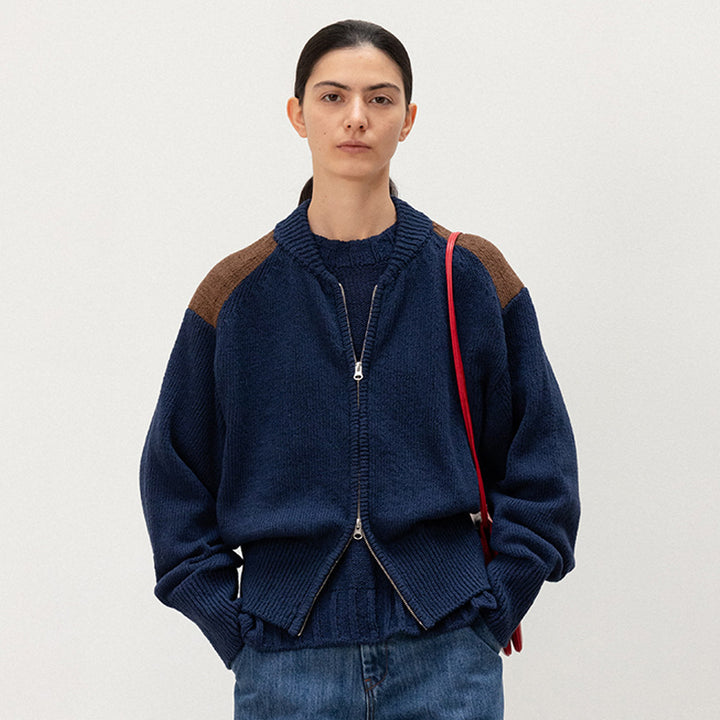 Kvinders fashionable cardigan med lynlås Stilla