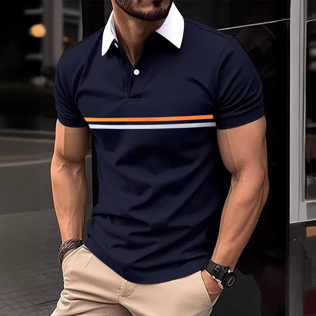 Herre polo shirt med moderne farveblokdesign og høj kvalitetsstofteknologi Stilla
