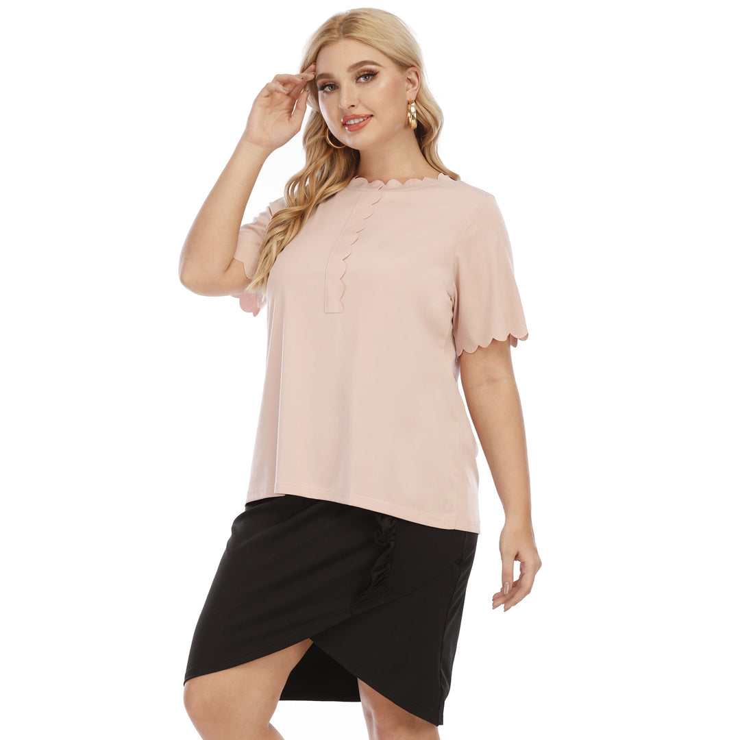 Dame elegant Rüschbluse og asymmetrisk skørt sæt Stilla