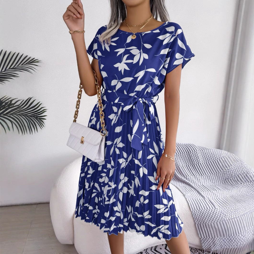 Dame Blomster Shirt Midi Kjole Stilla