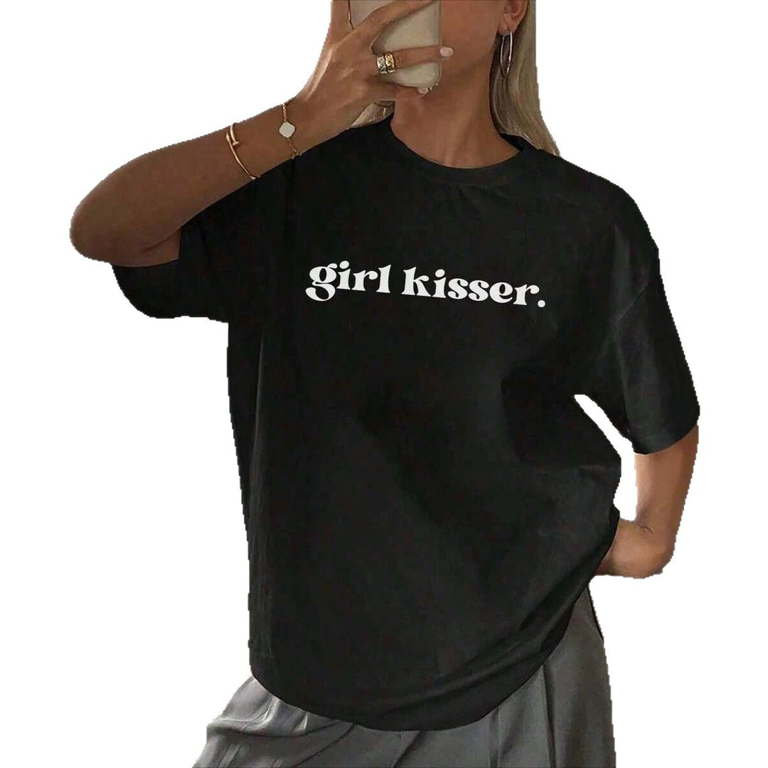 Dame Oversized T-shirt med kreativ tekst Skovae