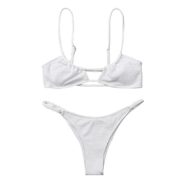 Dame bikinisæt med trendy ribstruktur og justerbare stropper Skovae