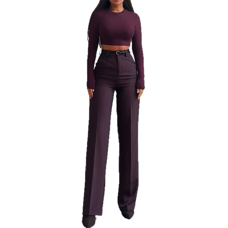 Dame sæt bestående af cropped top og løst snit bukser Stilla