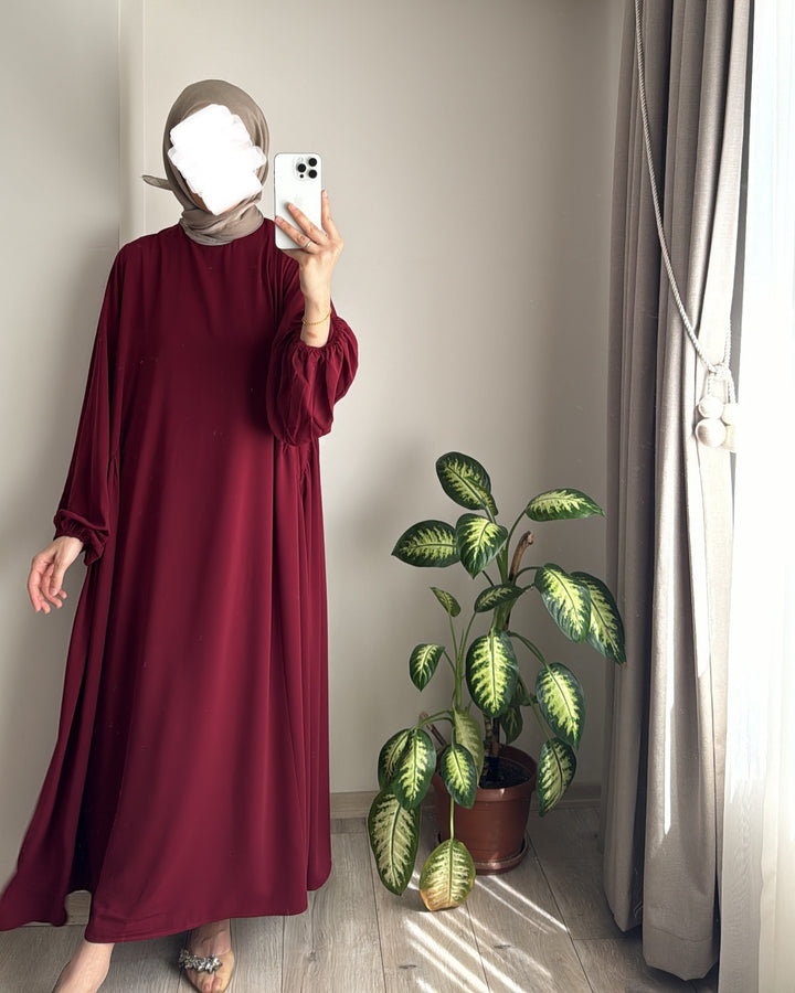 Dame elegant maxikjole med brede ærmer og tætsiddende pasform Stilla