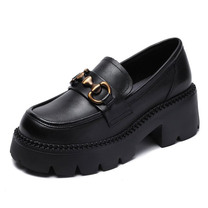 Dame Chunky Platform Sko med dekorative accenter Stilla