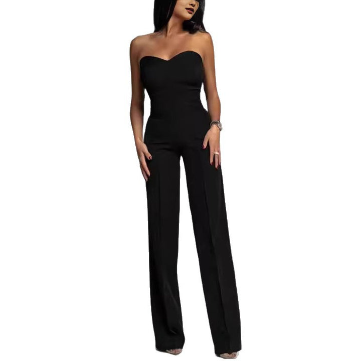 Dame jumpsuit med off-shoulder design og brede ben Stilla