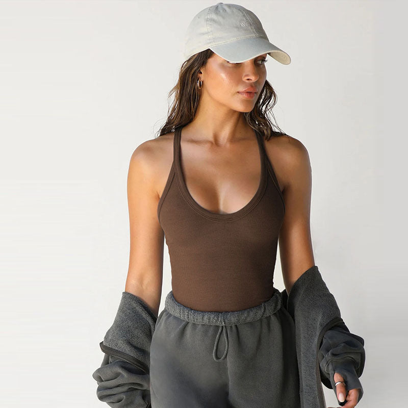 Dame Sporty Stretch-top med slank pasform Skovae