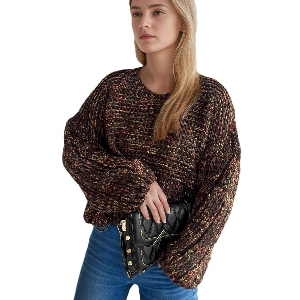 Kvinders afslappede strikket sweater med en løs pasform og elegante ærmekanter Stilla