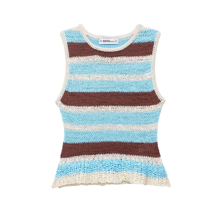 Femme Ribbede Strik Crop Top Stilla