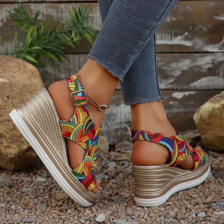 Dame Wedge-sandaler med moderigtig farve og anatomisk fodseng Stilla