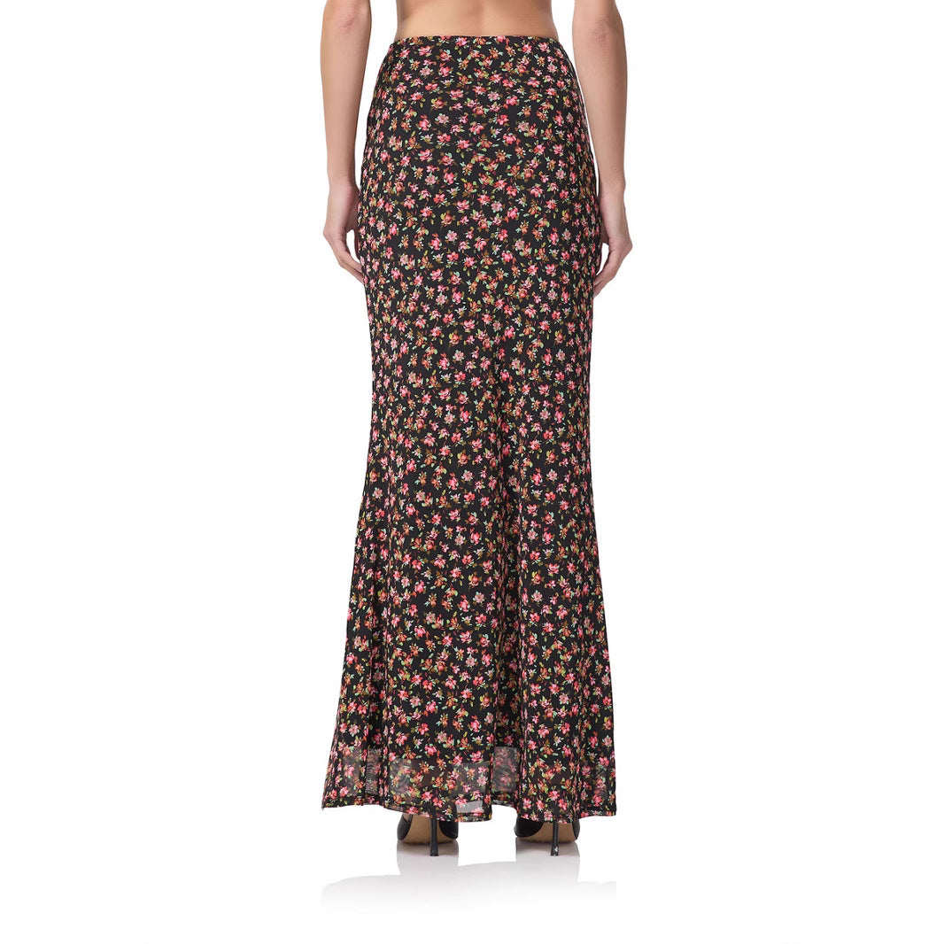 Dame gennemsigtig Crop-Top med flæser og voluminøse ærmer Stilla