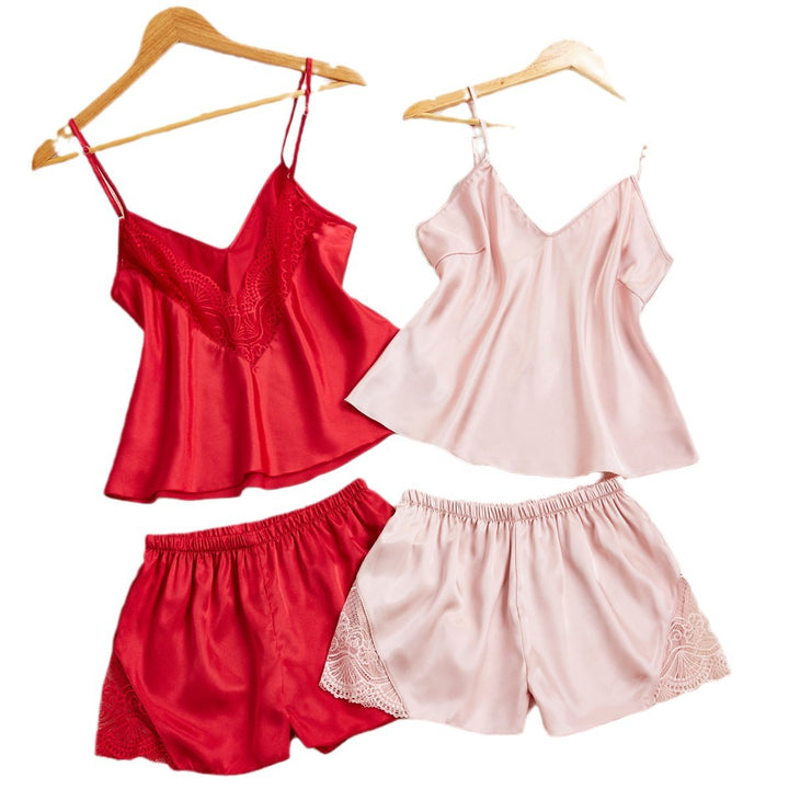 Dame Satin Camisole og Shorts Nattøj Stilla