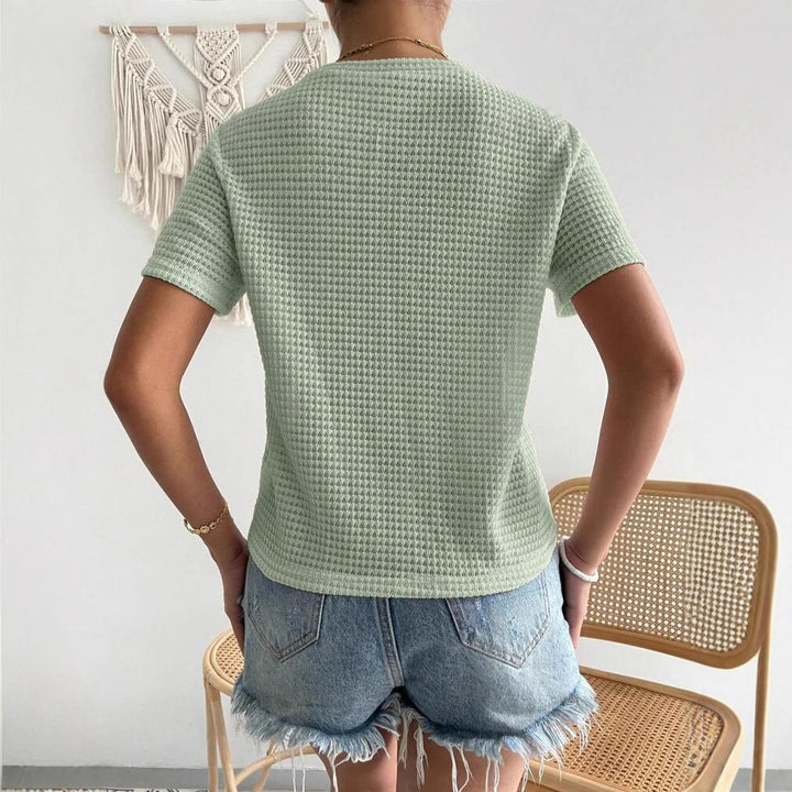 Dame struktureret Basic-T-shirt Stilla