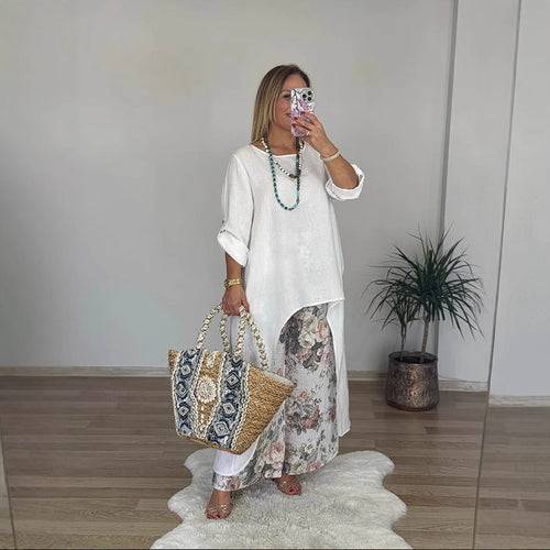 Dame afslappet tunika med asymmetrisk snit Stilla