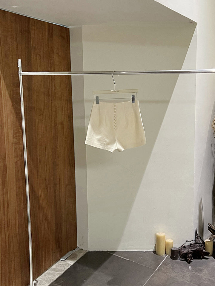 Dame elegante shorts med gennemgående knaplukning Stilla