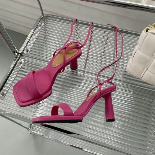 Dame Elegante Plateau Sandaler med viklede remme og komfortabel hæl Stilla
