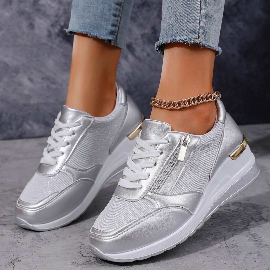 Dame Mode Sneakers med glitterdetaljer og lynlås Stilla