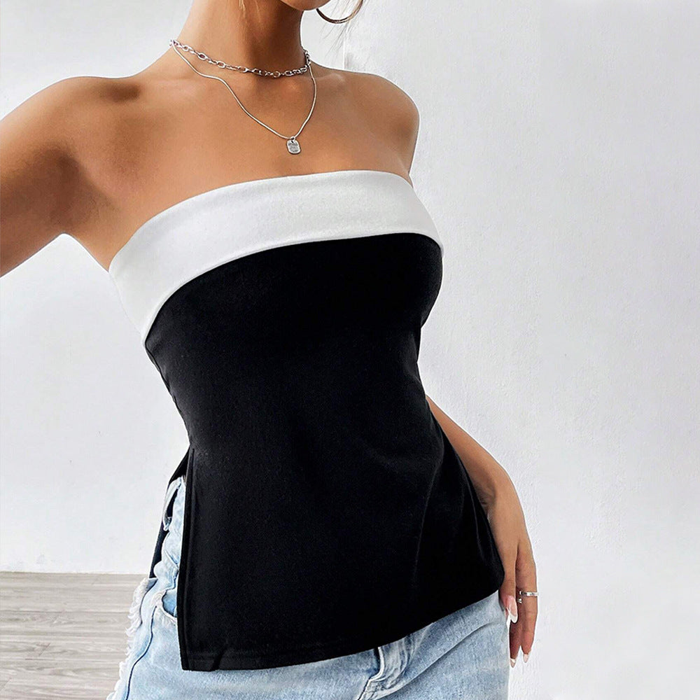 Kvindernes tanktop med en figursyget silhuet og elegant kontrastdesign Stilla